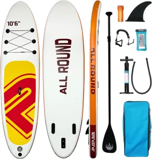 10'6''Adults Inflatable Stand Up Paddle Board, Paddle Board with Non-Slip Deck Design,330 LBS. Weight Capacity,Full Accessories, Multifunctional Paddle Boards for Adults and Youth to Surfing,Yoga