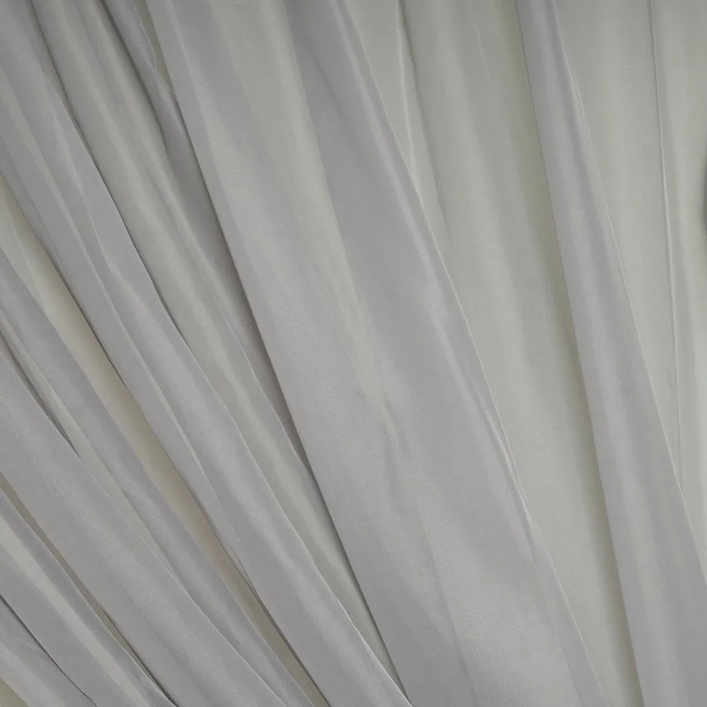 10FT Fire Retardant Silver Sheer Curtain Panel Backdrops Window Treatment With Rod Pockets - Premium Collection