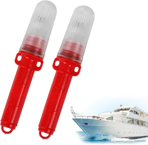 2 PCS Boat Flares,Boat Flares Coast Guard Approved Marine, Emergency Safety Kit for Fishing Nets, Buoys & Boats (Red)
