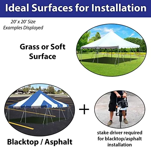 30-Foot by 60-Foot White Sectional Pole Tent, Commercial Canopy Heavy Duty 18-Ounce Vinyl for Parties, Weddings, and Events