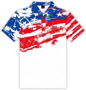 AOBUTE Kids Fourth of July Polo Shirt American Flag Golf Tee Shirts Short Sleeve Patriotic Outfits 3-14 Years