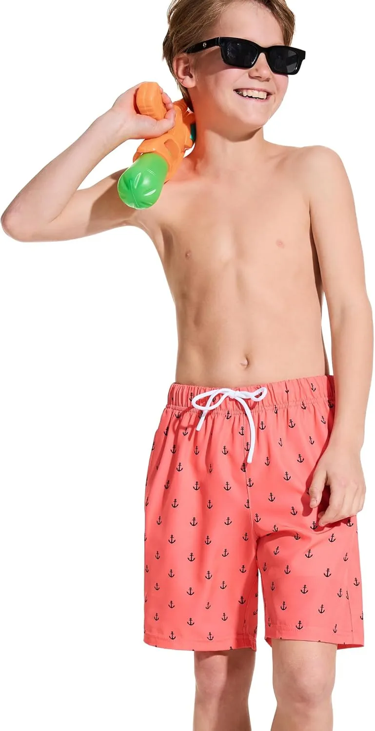 Boys Swim Trunks Toddler Swim Shorts Quick Dry Comfort Bathing Suit Sun Protection Swimwear with Pockets 2-16 Years