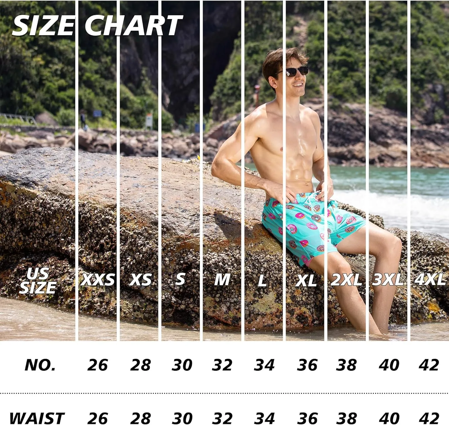 BRISIRA Mens Swim Trunks 5 Inch Compression Liner Beach Swim Shorts Bathing Suit Quick Dry Stretch Drawsting Waist Pockets