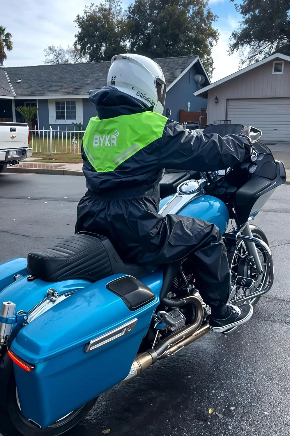 BYKR Waterproof Outdoors Motorcycle Rain Suits for Men & Women Cycling 2-Piece Breathable & Windproof Wet Weather Protection
