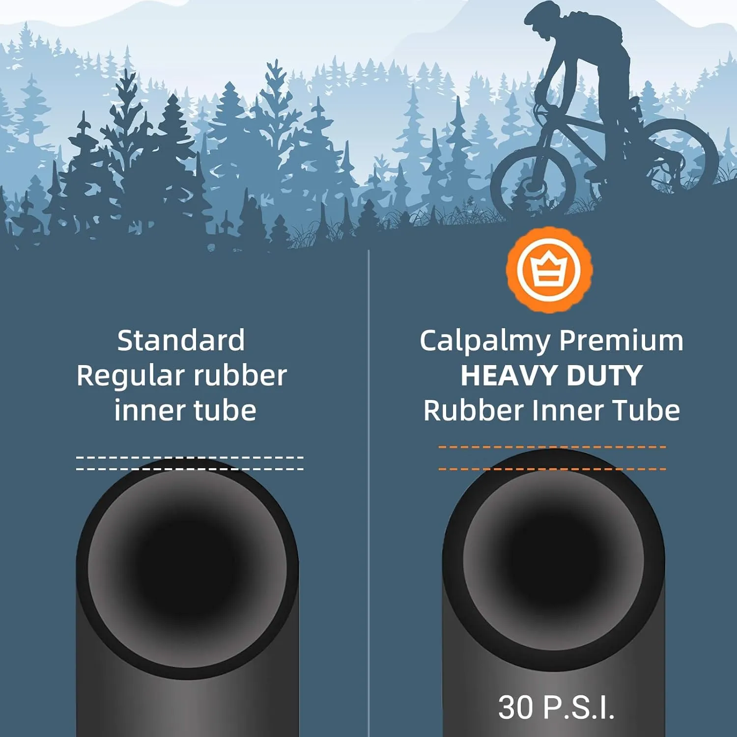 CALPALMY (2 Set) 26 Inch Fat Bike Tires and Inner Tubes Set - 26" x 4.0 Tires and 26x3.0/3.5/4.0 Tubes with Schrader Valve Fit for MTB Off-Road and E-Bike - Premium Rubber and Knobby Tread