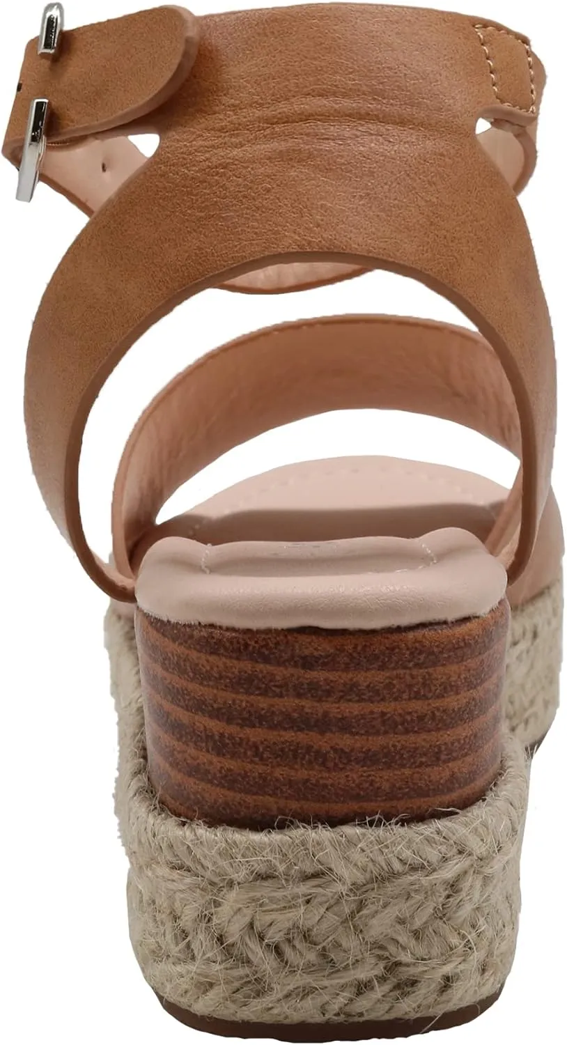 Felabo Girls' Flatform Espadrille Sandals  Open-Toe, Adjustable Ankle Strap, Casual Summer Shoes (Little Kid/Big Kid)