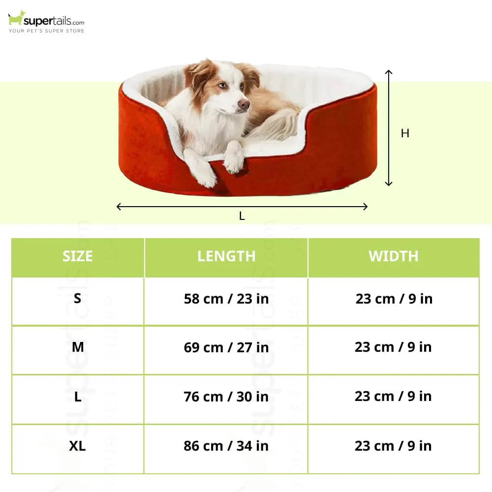 Fluffy's Petslover Warm Fleece Winter Round Shape Reversible Ultra Soft Bed with Cushion Pillow for Dogs and Cats (Red)
