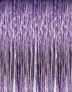 Foil Fringe Curtain (3ft X 8ft) - Purple