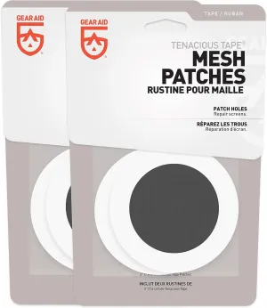 Gear AID Tenacious Tape Mesh Patches for Repairing Holes in Tents, Bug Screens, Mosquito Netting, No-See-ums and More, 3 Rounds