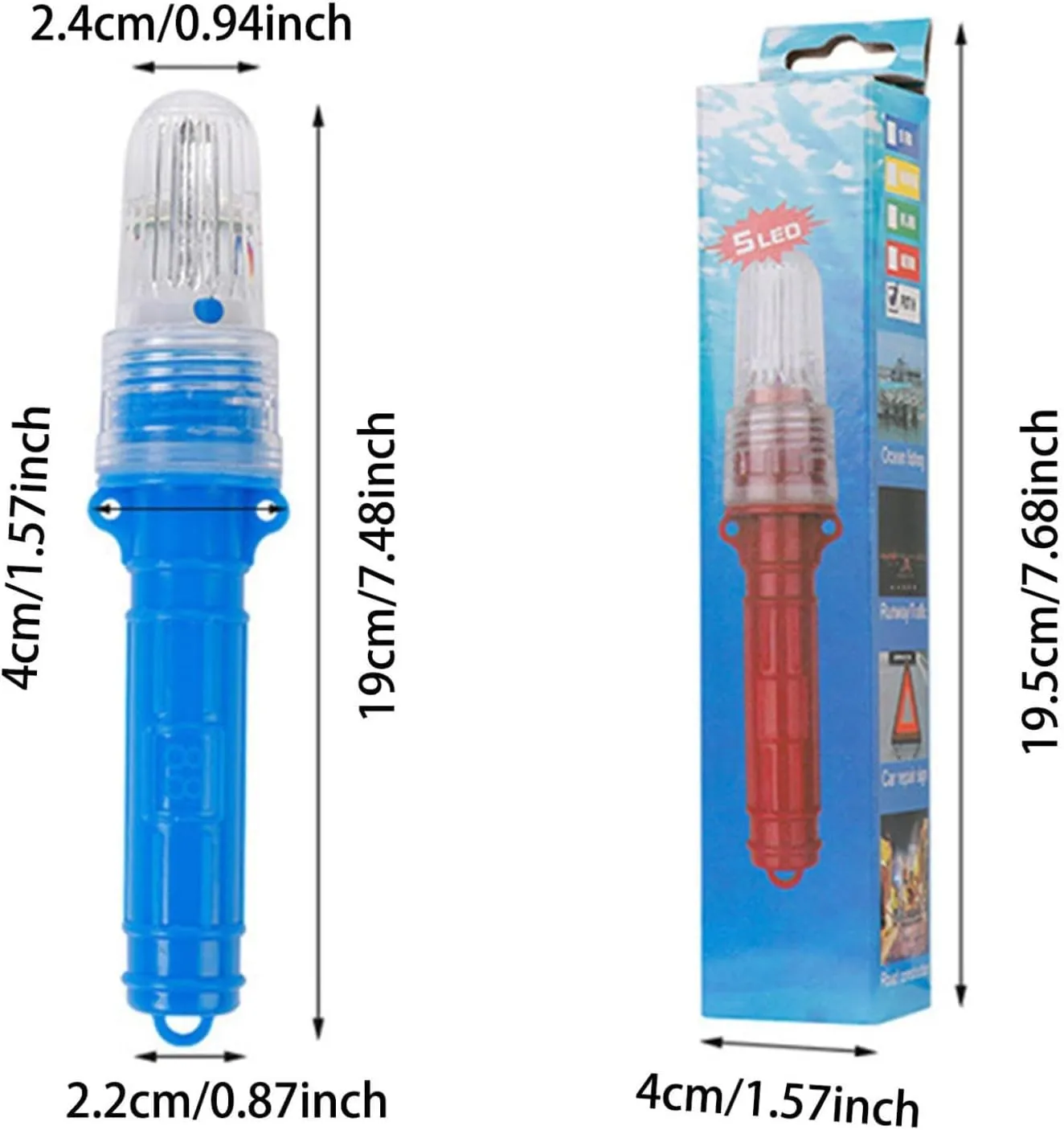 Guard Approved Boat Flares Kit - Auto- Marine Flares for Fishing Boats, Life Rafts & Emergency Signaling (Red-3Pcs)