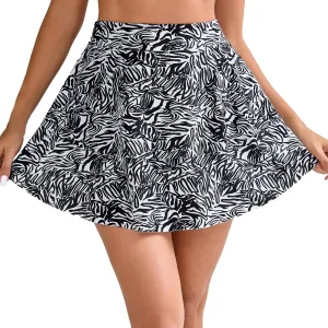 Halcurt Women's High Waisted Ruffle Swim Skirt with Shorts Tummy Control Swimsuit Bottoms
