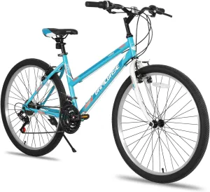 HH HILAND Bamcbase Womens Mountain Bike, 24 26 Inch 21 Speeds Hybrid Commuter Bicycle for Adults, Sport Hardtail Trail MTB