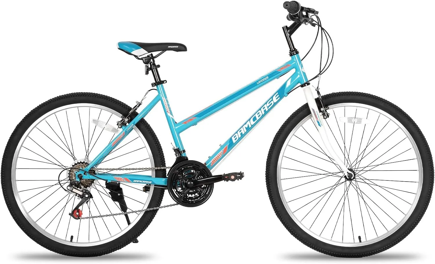 HH HILAND Bamcbase Womens Mountain Bike, 24 26 Inch 21 Speeds Hybrid Commuter Bicycle for Adults, Sport Hardtail Trail MTB