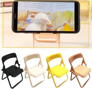 Jowxsx Black Folding Chair Phone Stand,Folding Chair Phone Holder,Mini Folding Chair Cell Phone Stand Holder,Foldable Chair Shape Universal Mobile Multi-Angle Cradle Accessories for Desk