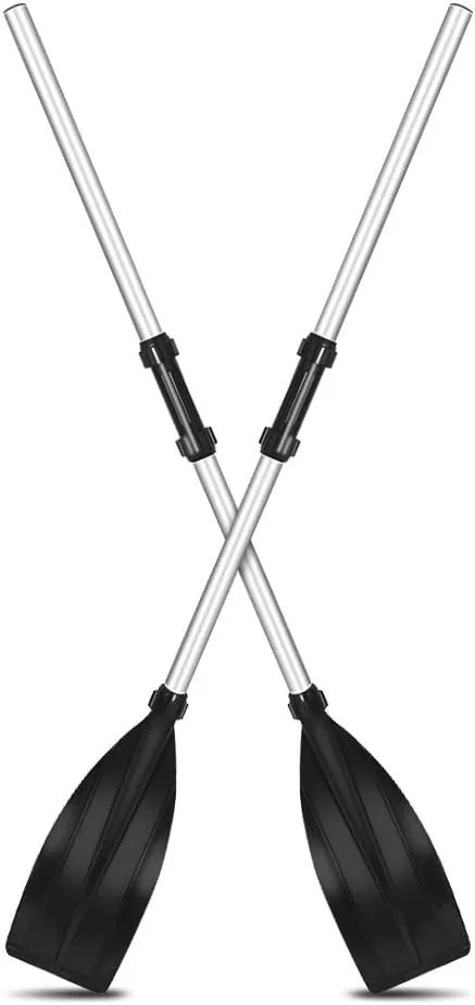 Kayak Paddles, Pair of Detachable Boat Oars Lightweight Aluminum Alloy Ribbed Blade Boat Paddleboard for Kayaking Boating Canoeing Surfing Outdoor Water Sports- 2 Pieces