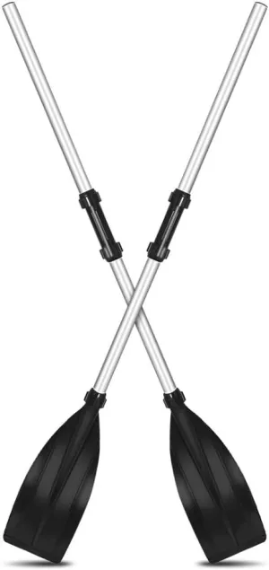 Kayak Paddles, Pair of Detachable Boat Oars Lightweight Aluminum Alloy Ribbed Blade Boat Paddleboard for Kayaking Boating Canoeing Surfing Outdoor Water Sports- 2 Pieces