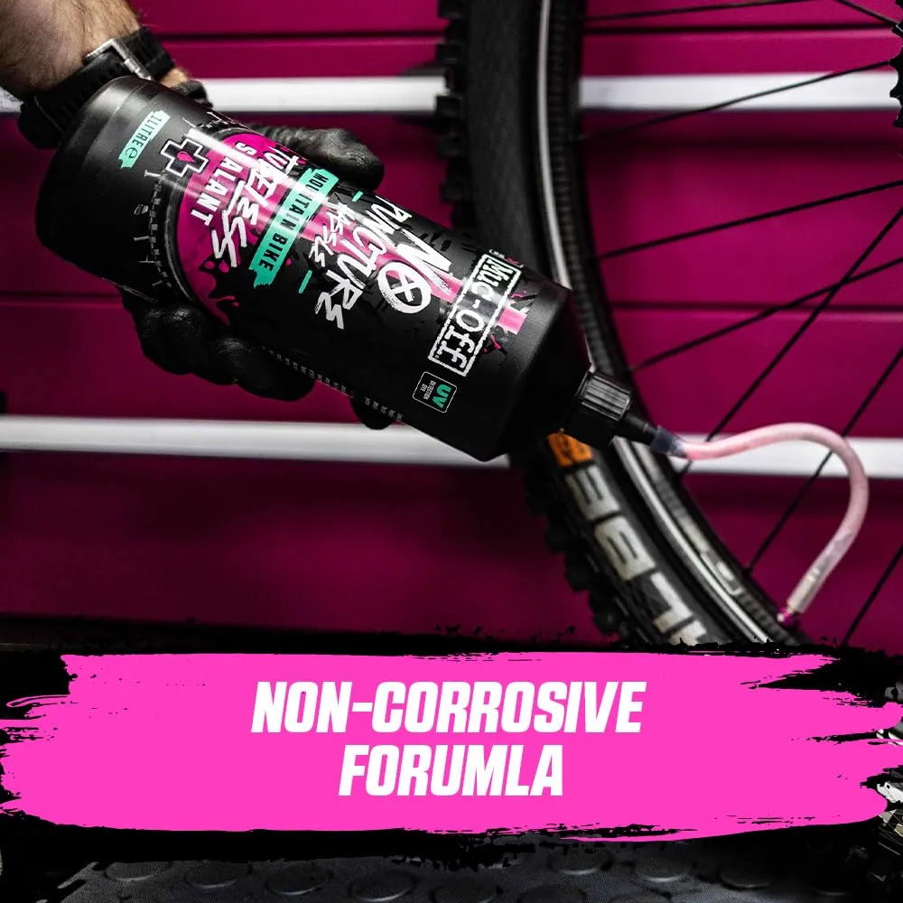 Muc-Off No Puncture Hassle Tubeless Sealant, 1 Liter - Advanced Bicycle Tyre Sealant with UV Tracer Dye That Seals Tears and Holes Up to 6mm (1 Liter (Pack of 1))