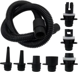 Premium Paddle Board Pump Adapter Set, 1 Air Hose   6 Air Nozzles, Removable Sup Air Pump Air Hose Connector, Suitable for Most Electric SUP Pump