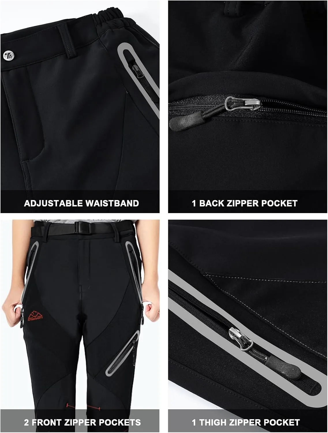 Rdruko Women's Snow Pants Waterproof Insulated Fleece Thermal Ski Hiking Snowboard Pants