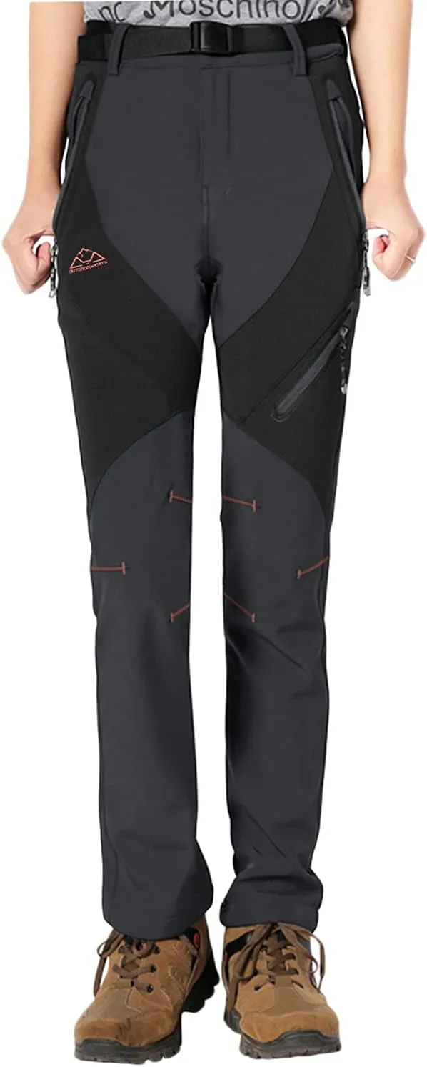 Rdruko Women's Snow Pants Waterproof Insulated Fleece Thermal Ski Hiking Snowboard Pants
