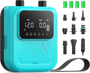 Rechargeable Paddle Board Pump, 2025 Portable SUP Air Pump with Dual Stage Inflation, Up to 20 PSI, 30% Faster with Auto Shut-Off, Ideal for Paddle Boards, Kayaks, Boats, and Tents