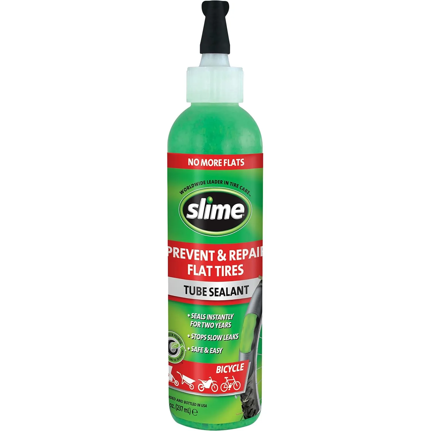 Slime 10003-6PK Bike Tube Puncture Repair Sealant, Prevent and Repair, Suitable for All Bicycles, Non-Toxic, Eco-Friendly, 6 x 8oz Bottle