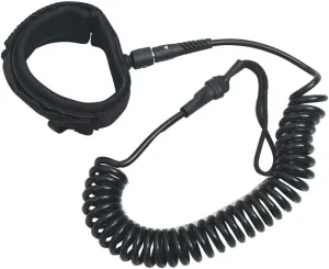 Tidyard SUP Coiled Leash Black 10 Inch Length Paddle Board Surfboard Leash with Padded Ankle Strap