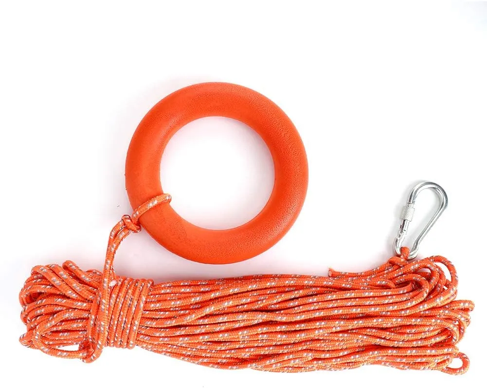 Water Floating Lifesaving Rope, Outdoor Throwing Rescue Lifeguard Lifeline Ring Fishing Line Heaving Spring Hook Pool Life Preserver Boat Anchor Multipurpose Clothelines Emergency Throw Safety